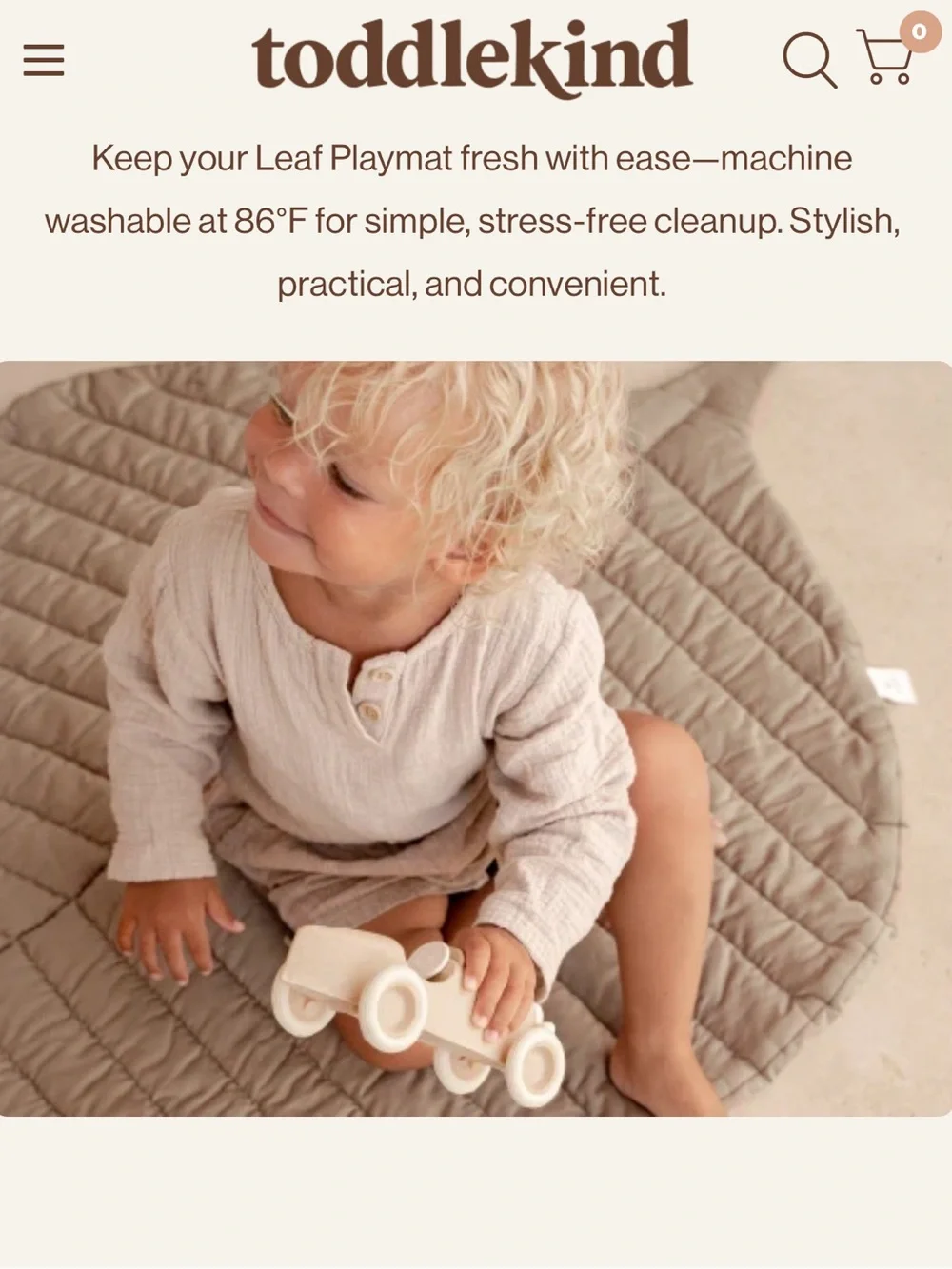 Cream Quilted Leaf Playmat - Soft Infant Quilted Bedding